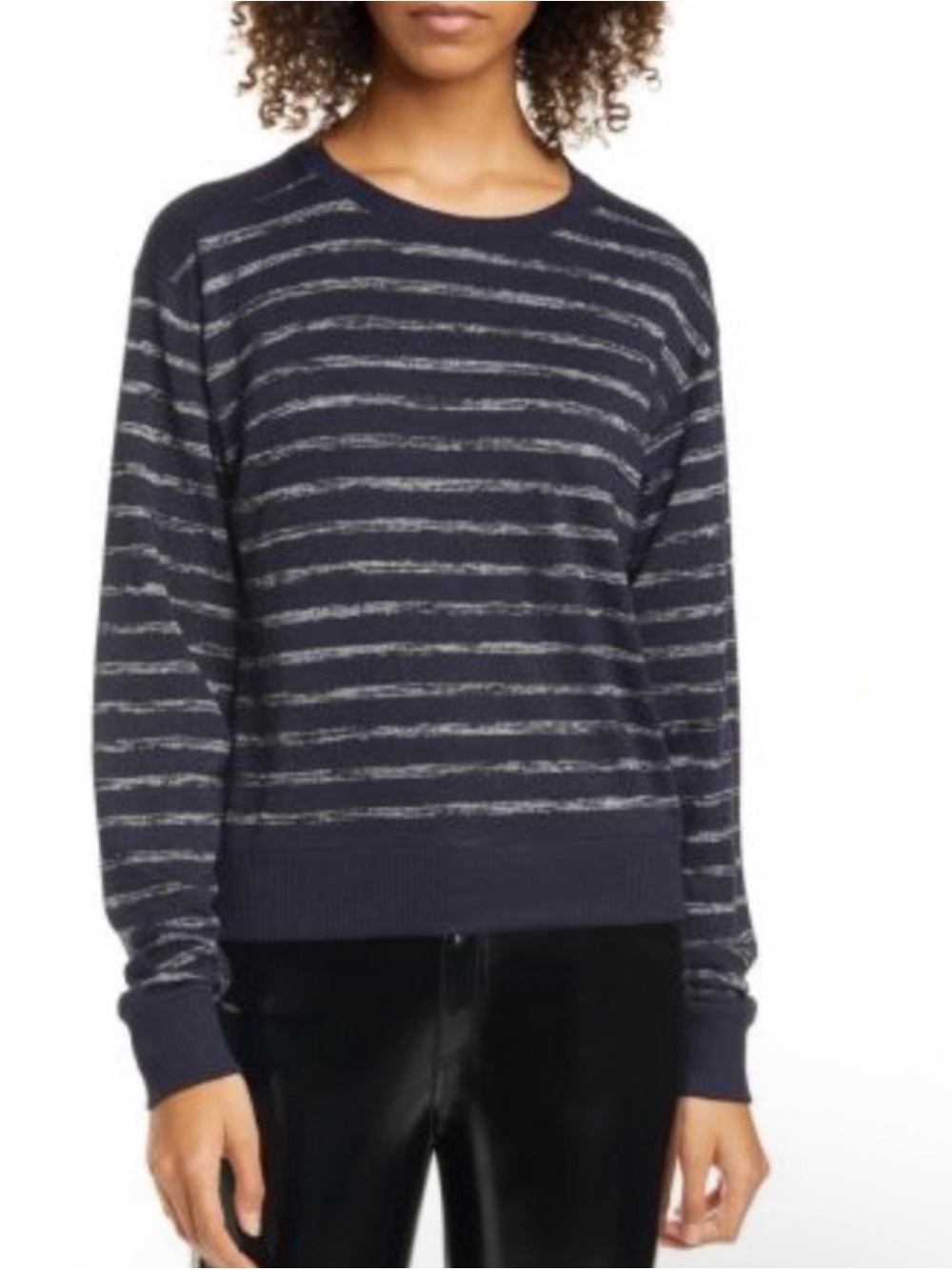 Rag & Bone - Striped Long Sleeve Top Navy/Grey - Size XS